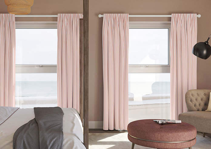 Lace Stripes, Toast Orange - Made to Measure Curtains - Image 3